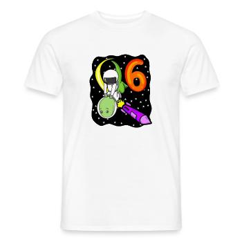 Garçon 6 ans - J’ai 6 ans - 6ème anniversaire - T-shirt homme - blanc - Devant - AI Model Male 178 dark (178cm)