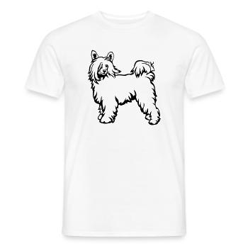 Bouffée de poudre à crête chinoise - T-shirt homme - blanc - Devant - AI Model Male 178 dark (178cm)