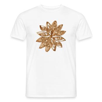 Quilling star in warm wood colours - Men's T-Shirt - white - Front - AI Model Male 178 dark (178cm)