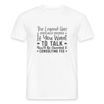 La légende est officiellement retirée - T-shirt homme - blanc - Devant - AI Model Male 178 dark (178cm)