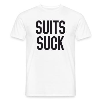 Suits Suck - Men's T-Shirt - white - Front - AI Model Male 178 dark (178cm)