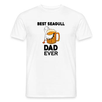 Papa Papa Mer du Nord Meilleur papa Mouette - T-shirt homme - blanc - Devant - AI Model Male 178 dark (178cm)