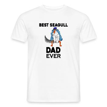 Papa Papa Mer du Nord Meilleur papa Mouette - T-shirt homme - blanc - Devant - AI Model Male 178 dark (178cm)
