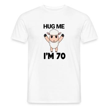 70 birthday - 70 years - hug - Men's T-Shirt - white - Front - AI Model Male 178 dark (178cm)