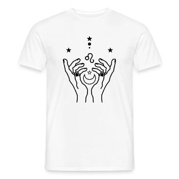 Explosion de géométrie monochrome - T-shirt homme - blanc - Devant - AI Model Male 178 dark (178cm)