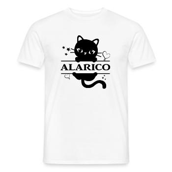 t-shirt Alarico t-shirt idée cadeau - T-shirt homme - blanc - Devant - AI Model Male 178 dark (178cm)