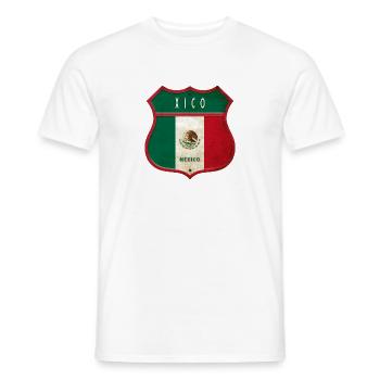 Xico Mexico coat of arms design - Men's T-Shirt - white - Front - AI Model Male 178 dark (178cm)
