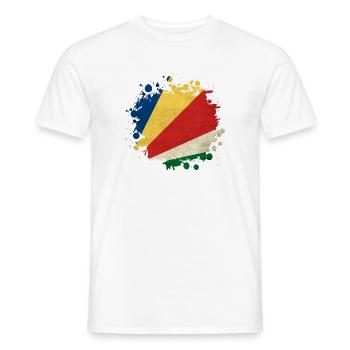 Design du drapeau des Seychelles Blob - T-shirt homme - blanc - Devant - AI Model Male 178 dark (178cm)