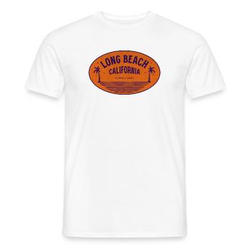 Vintage Long Beach California - Men's T-Shirt - white - Front - AI Model Male 178 dark (178cm)