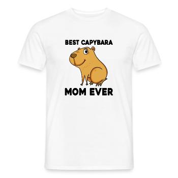 Capybara Mama Wasserschwein - Men's T-Shirt - white - Front - AI Model Male 178 dark (178cm)