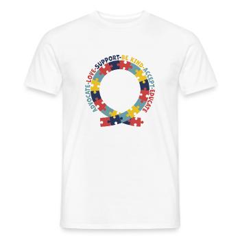 Plaidoyer Amour Soutien Accepter Soyez gentil - T-shirt homme - blanc - Devant - AI Model Male 178 dark (178cm)