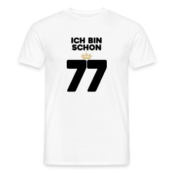 77 Geburtstag - 77 Jahre mit Krone - Männer T-Shirt - Weiß - Vorne - AI Model Male 178 dark (178cm)