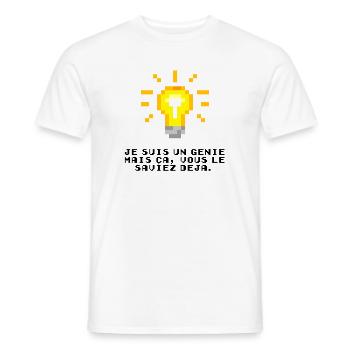 Je suis un génie - T-shirt homme - blanc - Devant - AI Model Male 178 dark (178cm)