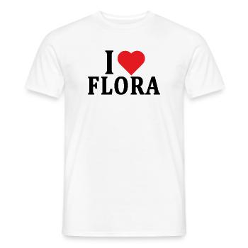 T-Shirt I love Flora T-Shirt Geschenkidee - Männer T-Shirt - Weiß - Vorne - AI Model Male 178 dark (178cm)