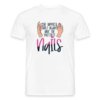 The Happiest Girls Have The Prettiest - Men's T-Shirt - white - Front - AI Model Male 178 dark (178cm)