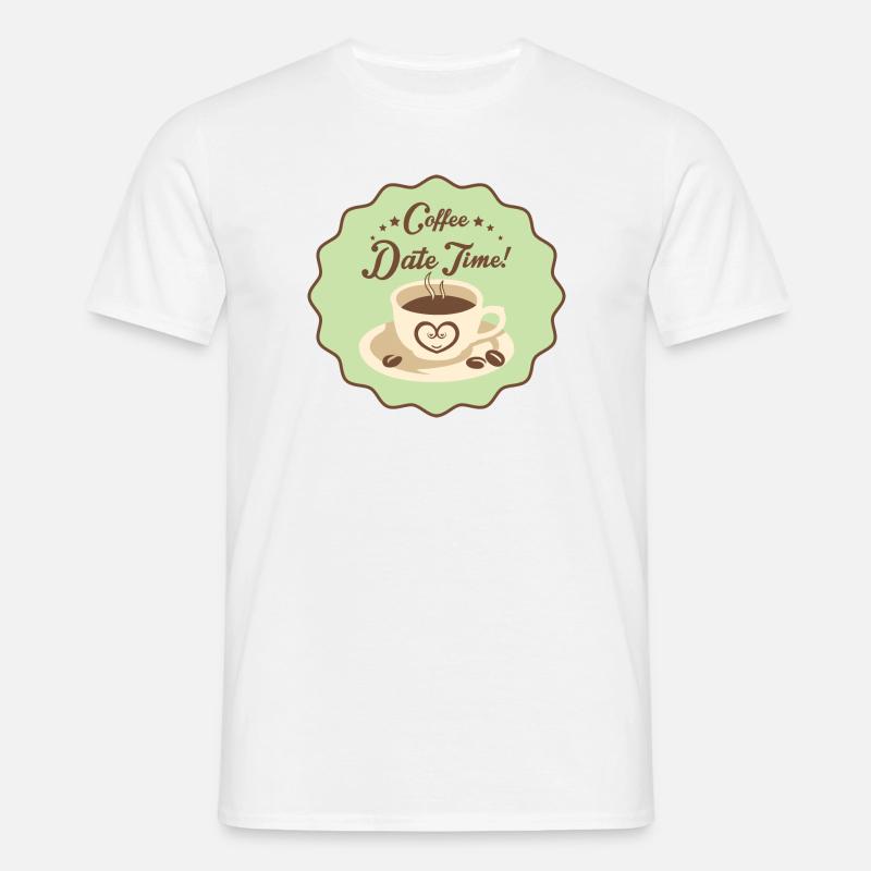 Coffee Date Time - Männer T-Shirt - Weiß