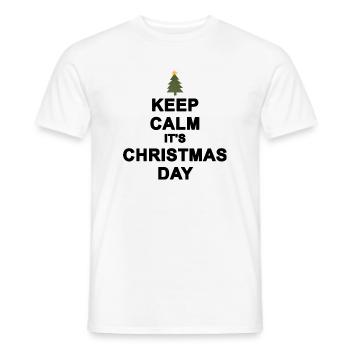 Keep calm Christmas - Men's T-Shirt - white - Front - AI Model Male 178 dark (178cm)