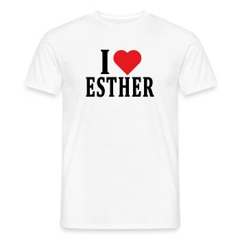 t-shirt I love Esther t-shirt gift idea - Men's T-Shirt - white - Front - AI Model Male 178 dark (178cm)