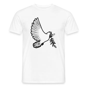 Transparente Friedenstaube mit Lorbeerzweig Friedenstaube - Männer T-Shirt - Weiß - Vorne - AI Model Male 178 dark (178cm)
