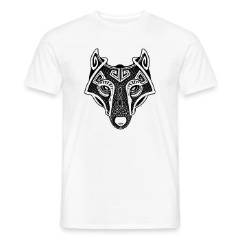Loup viking - T-shirt homme - blanc - Devant - AI Model Male 178 dark (178cm)