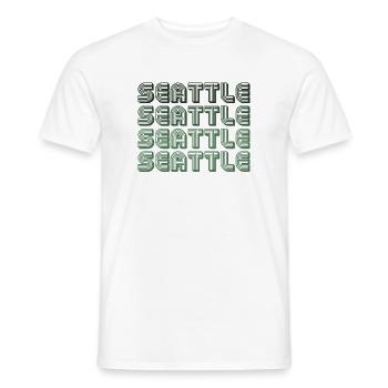 Seattle Blockgrid Muster - Männer T-Shirt - Weiß - Vorne - AI Model Male 178 dark (178cm)