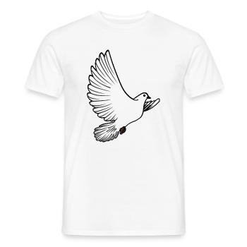 Pigeon blanc pigeon voyageur pigeon d’ornement ou colombe de la paix - T-shirt homme - blanc - Devant - AI Model Male 178 dark (178cm)