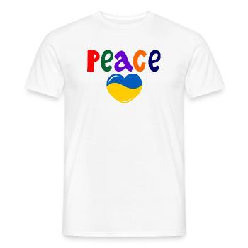 Herzfrieden für die Ukraine farbigen Frieden - Männer T-Shirt - Weiß - Vorne - AI Model Male 178 dark (178cm)