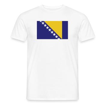 Drapeau national de Bosnie H - T-shirt homme - blanc - Devant - AI Model Male 178 dark (178cm)