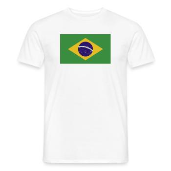 Brasilien National Flagge - Männer T-Shirt - Weiß - Vorne - AI Model Male 178 dark (178cm)