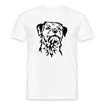 Tête de Border Terrier - T-shirt homme - blanc - Devant - AI Model Male 178 dark (178cm)