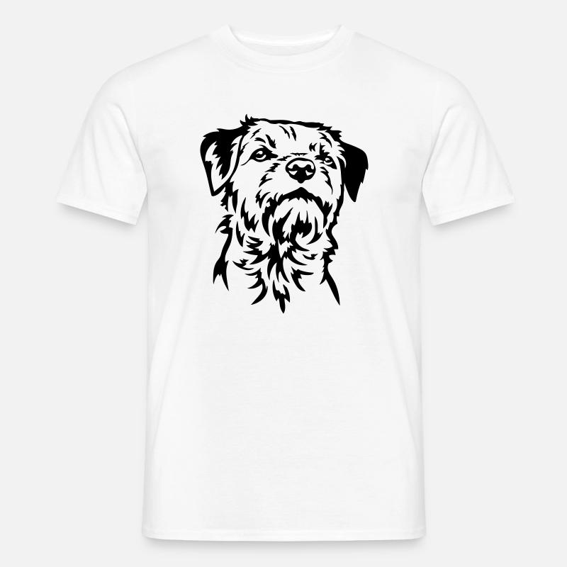 Border Terrier Kopf - Männer T-Shirt - Weiß