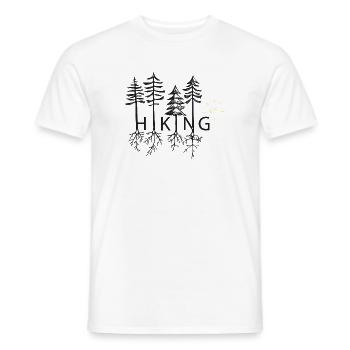 Hiking - hiking, forest, trees - nature lovers! - Men's T-Shirt - white - Front - AI Model Male 178 dark (178cm)