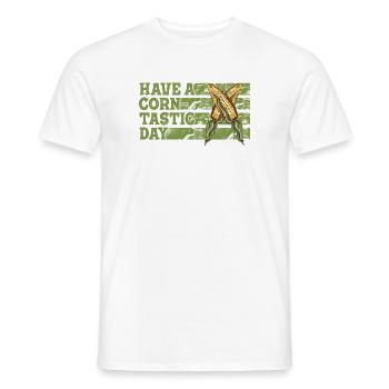 Have a corntastic day - Men's T-Shirt - white - Front - AI Model Male 178 dark (178cm)