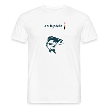 J'ai la pêche - T-shirt homme - blanc - Devant - AI Model Male 178 dark (178cm)