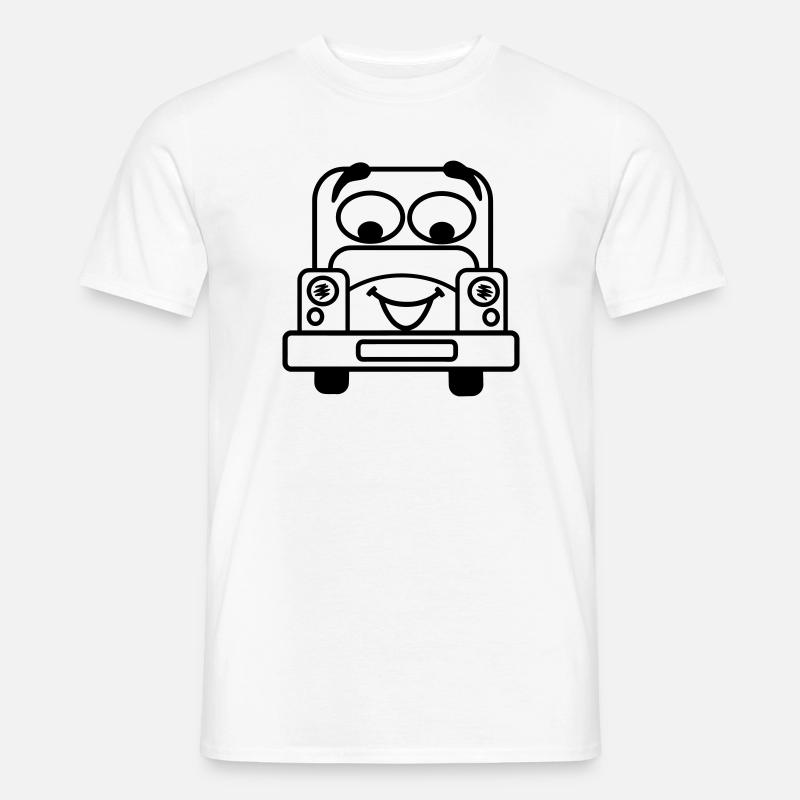 Fröhliches Auto mit transparentem Gesicht - Männer T-Shirt - Weiß
