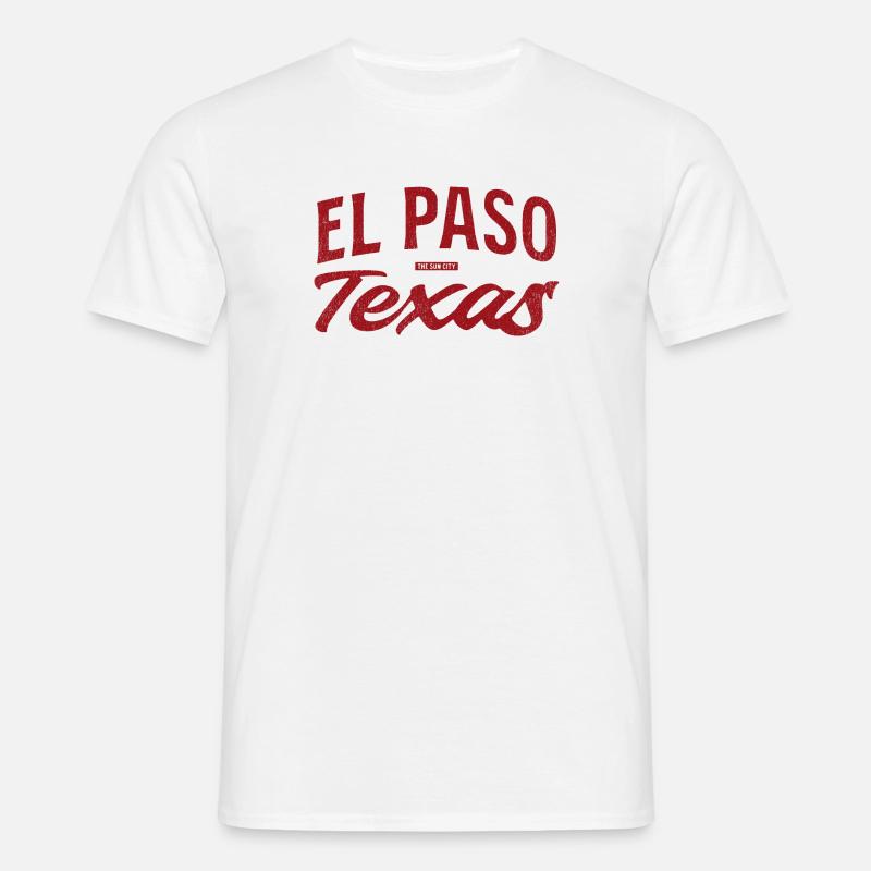 El Paso Texas Retro Script - Männer T-Shirt - Weiß