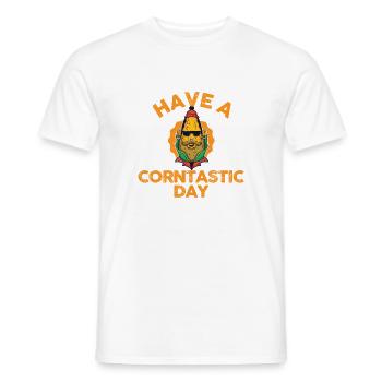Have a corntastic day - Men's T-Shirt - white - Front - AI Model Male 178 dark (178cm)