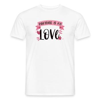 Paintball is my Love - Gotscha Gift - Men's T-Shirt - white - Front - AI Model Male 178 dark (178cm)