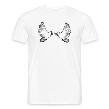 Deux pigeons transparents - T-shirt homme - blanc - Devant - AI Model Male 178 dark (178cm)