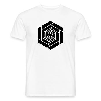 Hexagone infini noir fleur - T-shirt homme - blanc - Devant - AI Model Male 178 dark (178cm)