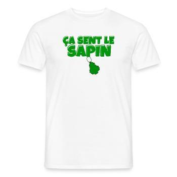 sapin, ça sent le sapin, Noël - T-shirt homme - blanc - Devant - AI Model Male 178 dark (178cm)