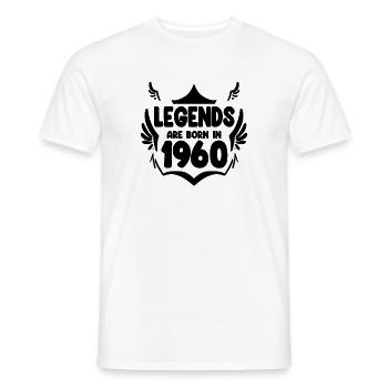 1960 - born 1960 - Men's T-Shirt - white - Front - AI Model Male 178 dark (178cm)