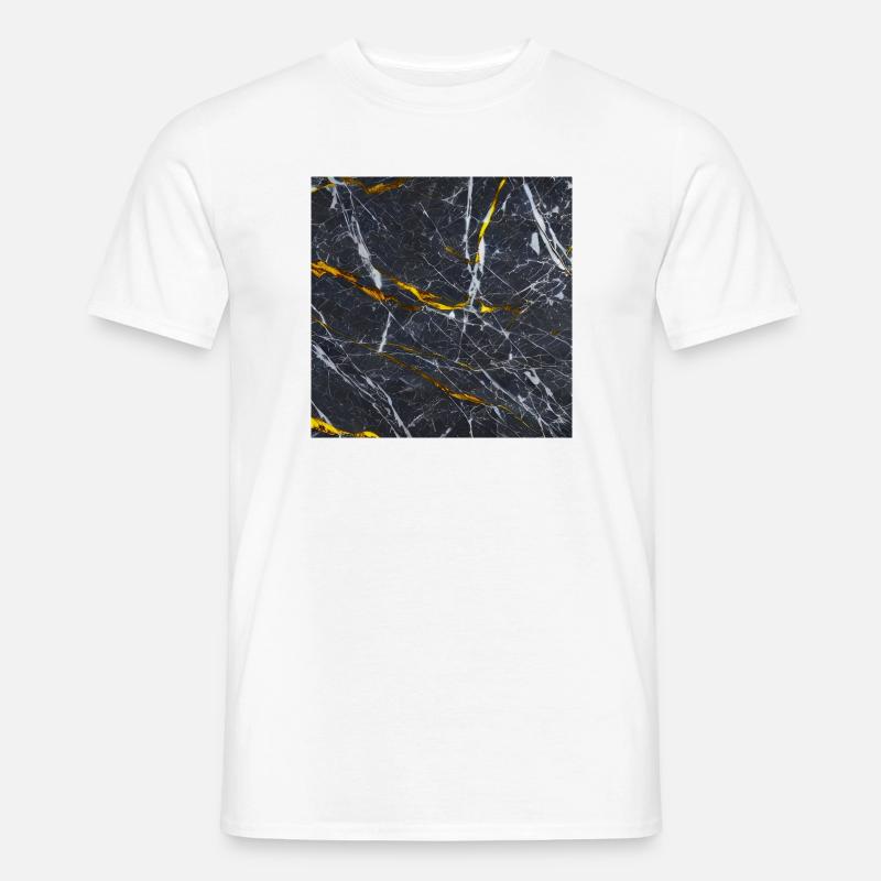 Marmor Schwarz Gold Textur - Männer T-Shirt - Weiß