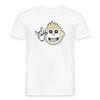 Rock on monkey - Men's T-Shirt - white - Front - AI Model Male 178 dark (178cm)
