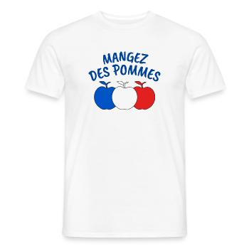 pomme, mangez des pommes - T-shirt homme - blanc - Devant - AI Model Male 178 dark (178cm)