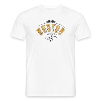Boston Grunge-Effekt - Männer T-Shirt - Weiß - Vorne - AI Model Male 178 dark (178cm)