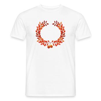 Herbstlaub Kranz mit Eicheln - Männer T-Shirt - Weiß - Vorne - AI Model Male 178 dark (178cm)