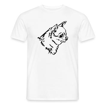 Tête de Chihuahua - T-shirt homme - blanc - Devant - AI Model Male 178 dark (178cm)