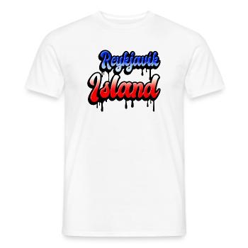 Conception de l’île de Reykjavík - T-shirt homme - blanc - Devant - AI Model Male 178 dark (178cm)