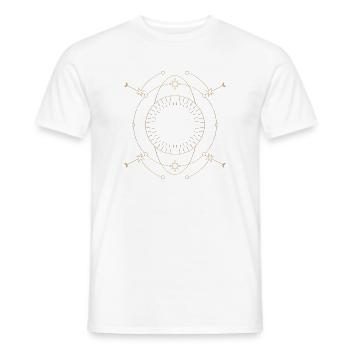 Golden Star Circle Orbit Design - Men's T-Shirt - white - Front - AI Model Male 178 dark (178cm)